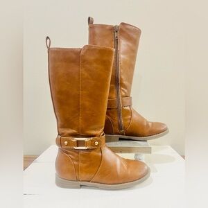 Brown Leather Knee-High Boots